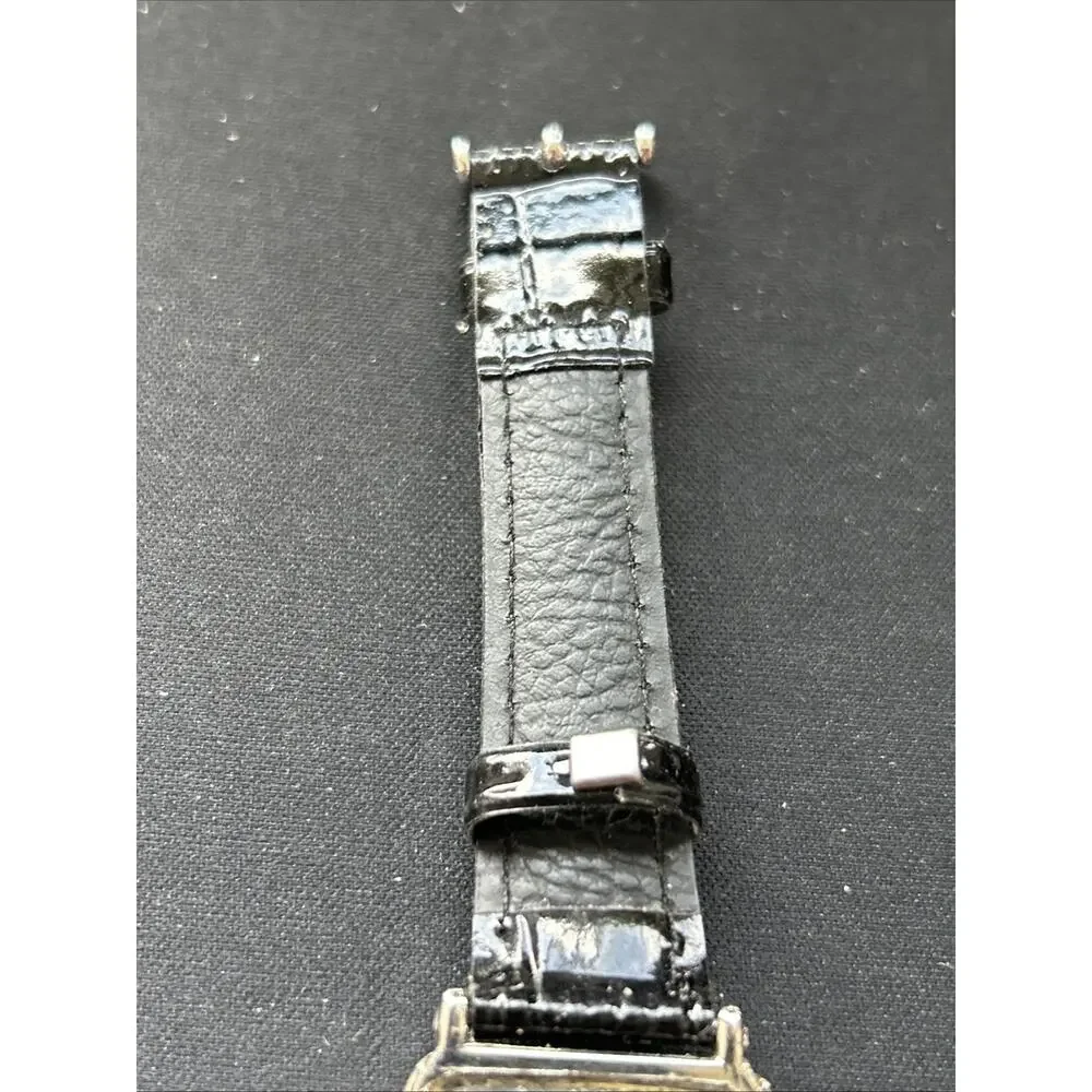Silver Tone Black Band Women’s Quartz Watch